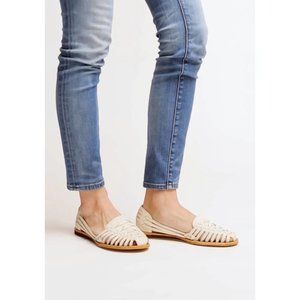 Nisolo Huarache Leather Sandal (Bone)